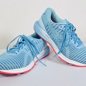 Asics Running Shoes Womens 8 Dynaflyte 3 Blue 1012A002 Low Top Lace Up Trainer
